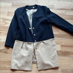 2 for $15 Metaphor Black and Cream Two-Tone Collarless Blazer